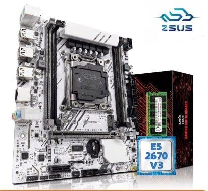 Kit de placa-mãe ZSUS X99 com processador Xeon E5 2670 V3