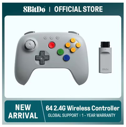 Controle Sem Fio 8BitDo N64 2.4G para N64 Original / Analogue 3D / PC