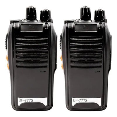 Kit 2 Radio Walk Talk Bf-777s Comunicador 16 Ch 12km Baofeng Ht Bandas De Freqüência 400-470mhz Cor Preto 127/220v