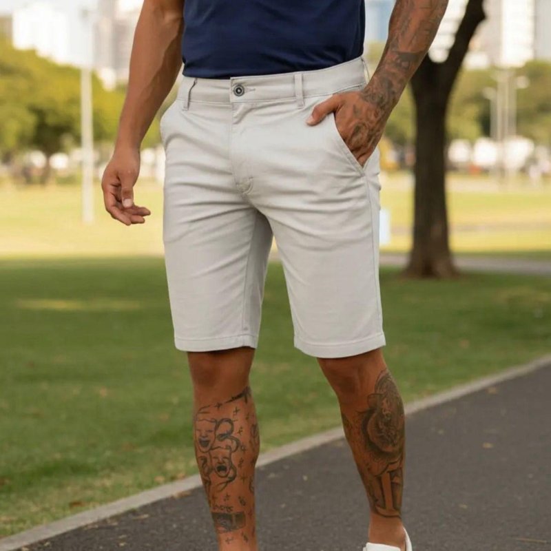 BERMUDA DE HOMEM ADULTO Bermuda Sarja Slim Chino Social