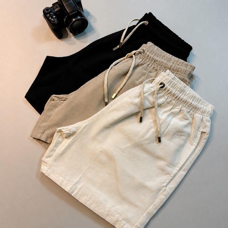 Kit 3 Shorts Masculino Bermuda Linho