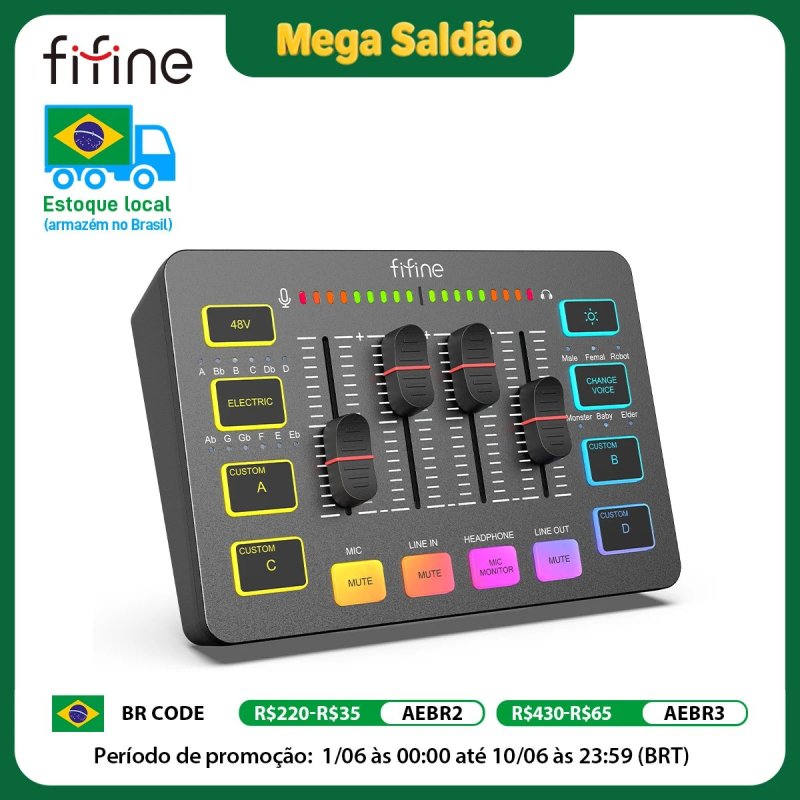 Mixer USB FIFINE AmpliGame SC3
