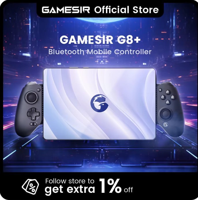 Gamepad GameSir G8+ com Bluetooth e efeito Hall para Nintendo Switch 2, celulares Android, tablets, iPhone, iPad e PC
