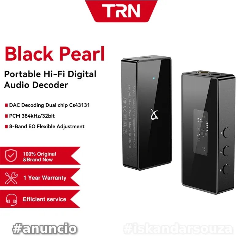 Dac TRN Black Pearl-S Portable Hi-Fi Digital Audio Decoder 3.5+4.4