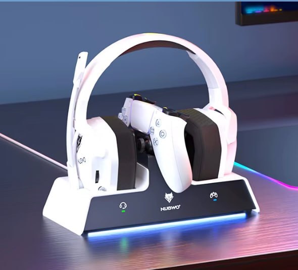 Headset Gamer Wireless Nubwo G06 PRO Trimode com base