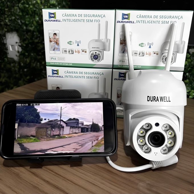 Câmera Ip A8 App Icsee Infravermelho Prova D'água Externa Wifi Hd 3 Cor Branco