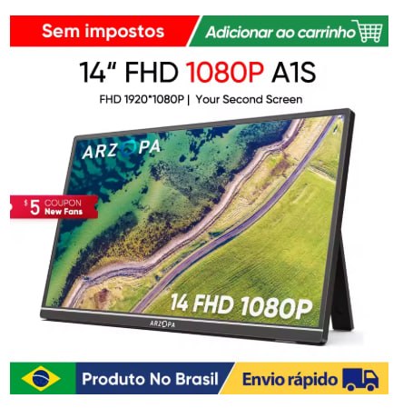 Monitor Portátil Arzopa A1S Full HD IPS USB-C HDR Thin