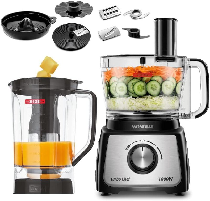 Multiprocessador Mondial Turbo Chef 9 em 1 1000W