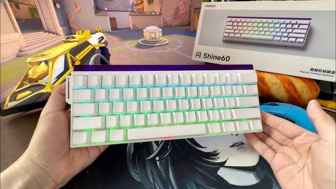 Teclado Magnético Veekos Shine60 HE 60% ARGB Lightbox RT 0.01mm 8K Wired