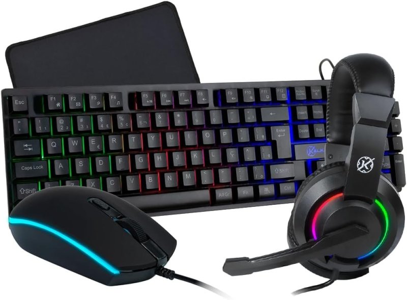Combo Gamer Kalkan Odin Core 4-em-1 Mouse, Teclado, Headset e Mousepad
