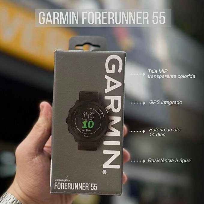 Garmin Relógio Forerunner 55 com Monitor Cardíaco de Pulso e GPS