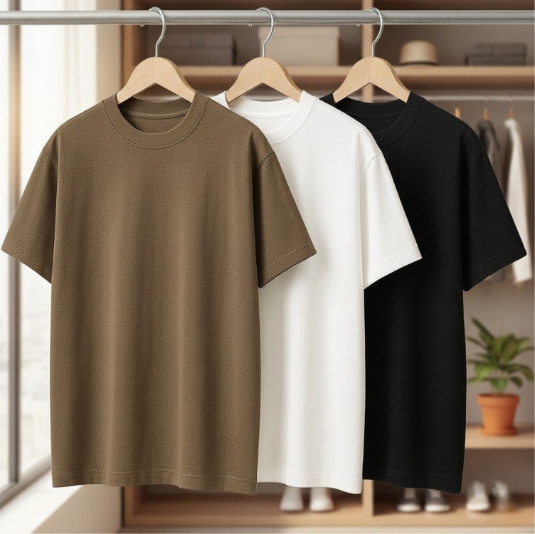 Kit 3 Oversized Masculina Stretwear Básica Lisa Premium
