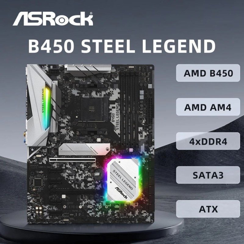 Placa mãe Asrock B450 Steel Legend (usada)