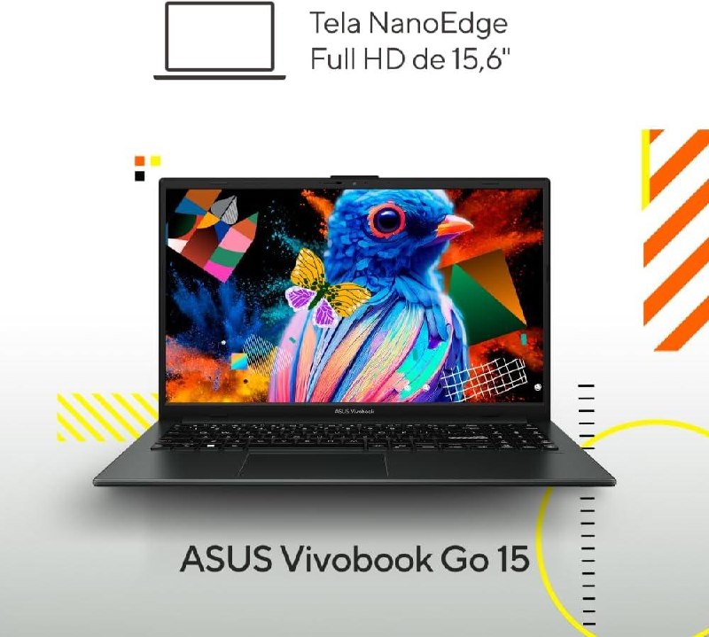 Notebook ASUS Vivobook Go 15 Ryzen 5 16GB 512GB