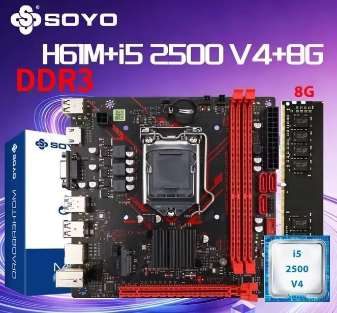 Kit LGA1155 - H61M DDR3-AX + i5 2500 + 8GB DDR3