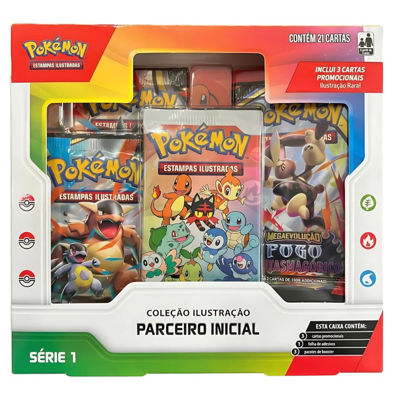 Box Pokémon TCG Coleção Ilustração Parceiro Inicial