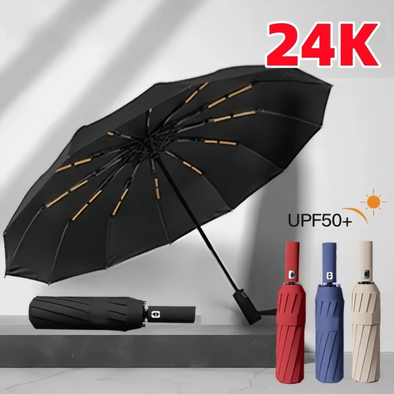 Guarda Chuva Automático com proteção UV e reforço a prova de vento