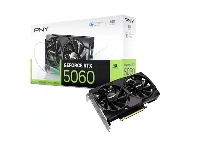 Placa de Vídeo NVIDIA GeForce PNY RTX5060 8GB DUAL FAN OC