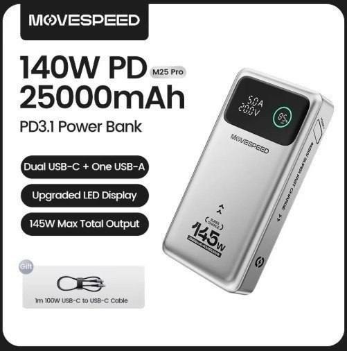 Powerbank MOVESPEED M25Pro 140W 25000mAh