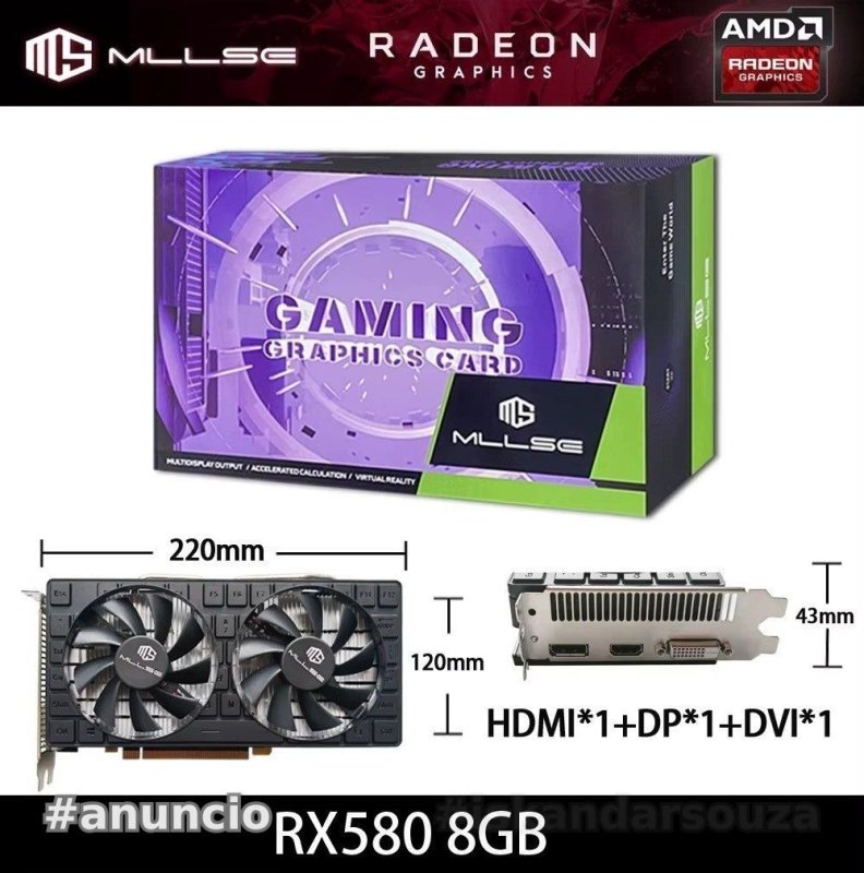 Placa de Vídeo AMD Radeon RX 580 8GB