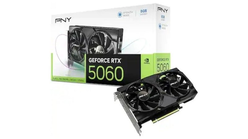 Placa de Vídeo NVIDIA GeForce PNY RTX5060 8GB Dual Fan OC Blackwell