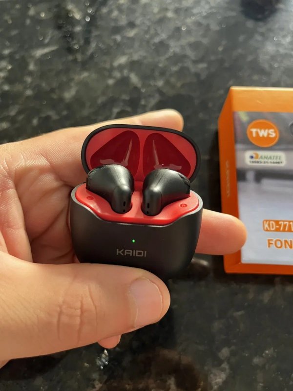 Fone De Ouvido Sem Fio Kaidi Kd771 Bluetooth 5.1 Cor Preto