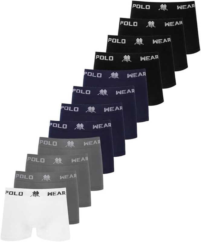 Polo Wear Kit 12 Cuecas Boxer - Conforto Diário