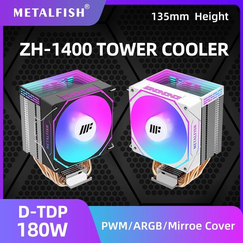 Air Cooler METALFISH ZH-1400 argb, 4 Heatpipes