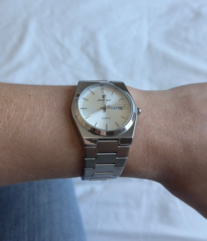 Relógio Masculino Luxo Poedagar Old Money Aço Quartzo Prata