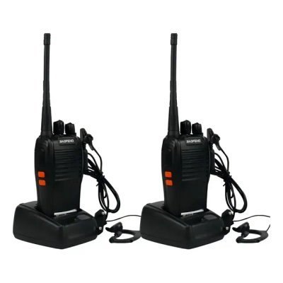Kit 2 Rádio Walk Talk Comunicador Baofeng 777s 400-470MHz Preto 127/220V