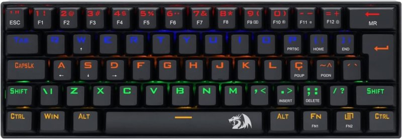 Redragon TECLADO GAMER MECANICO LAKSHMI RAINBOW PRETO SWITCH MARROM ABNT2