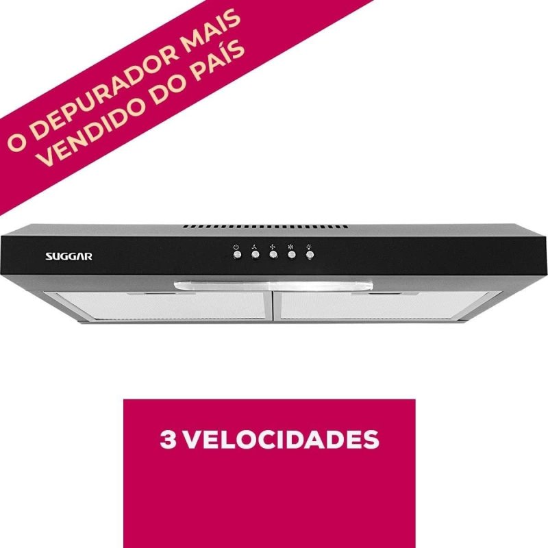 Suggar Depurador de Ar Slim 60cm com Três Velocidades