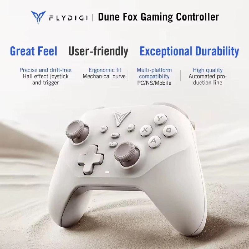 Controle Flydigi Dune Fox Sem Fio Hall Effect Cor Bege