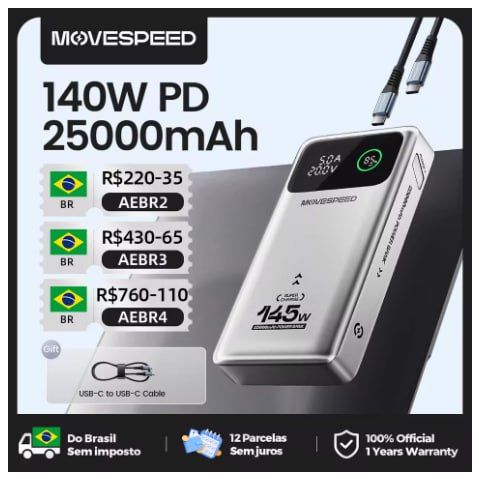 Movespeed M25 PRO 140W Power Bank 25.000Mah