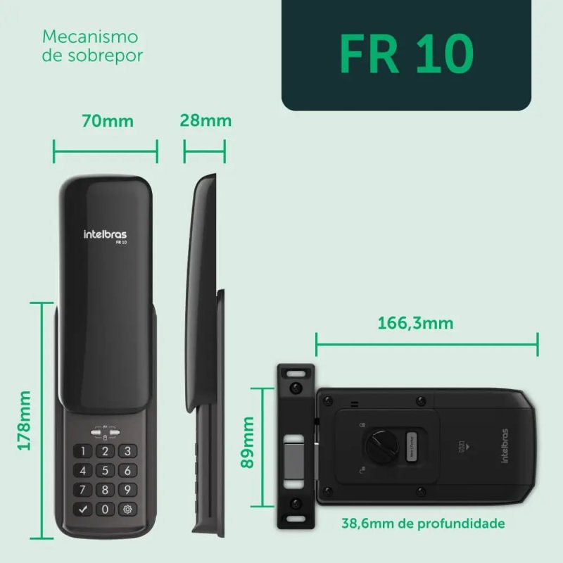 Fechadura Digital De Sobrepor Com Senha Intelbras