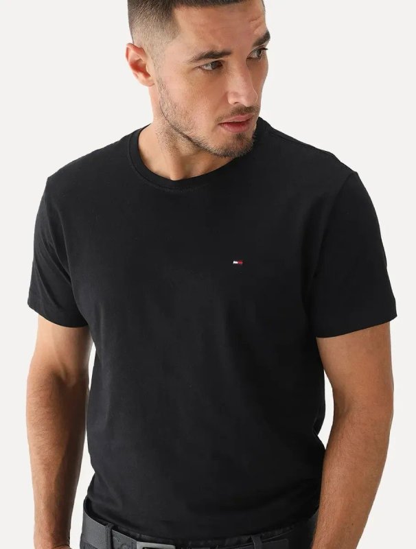 Camiseta Tommy Hilfiger Essential Cotton Preta - Original
