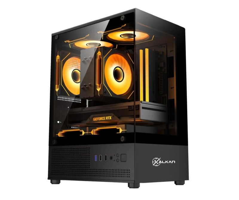 Gabinete Gamer Kalkan Hakon Preto Micro-ATX