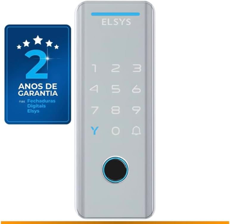 Elsys Fechadura Digital Sobrepor DS4100V - Abertura por Senha ou Tag - Prata
