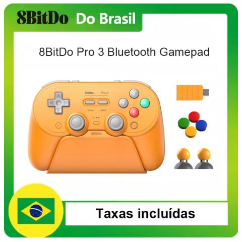 Controle 8Bitdo Pro 3 LARANJÃO