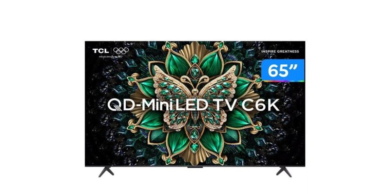 Smart TV TCL 65" 4K UHD MiniLED 65C6K com Google TV