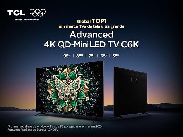 Smart TV 55" TCL 4K UHD MiniLED 55C6K 120Hz Google TV