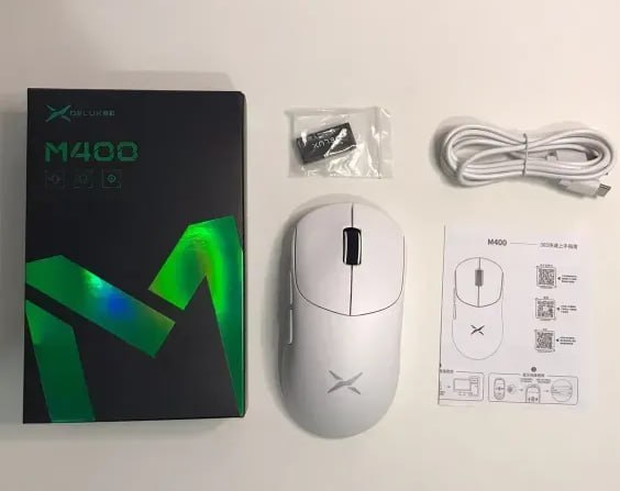 Mouse Gamer sem fio Delux M400, 1000Hz, PAW3311