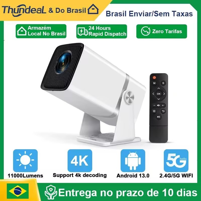 Projetor ThundeaL TD80W com 1080p Nativo e Android 13