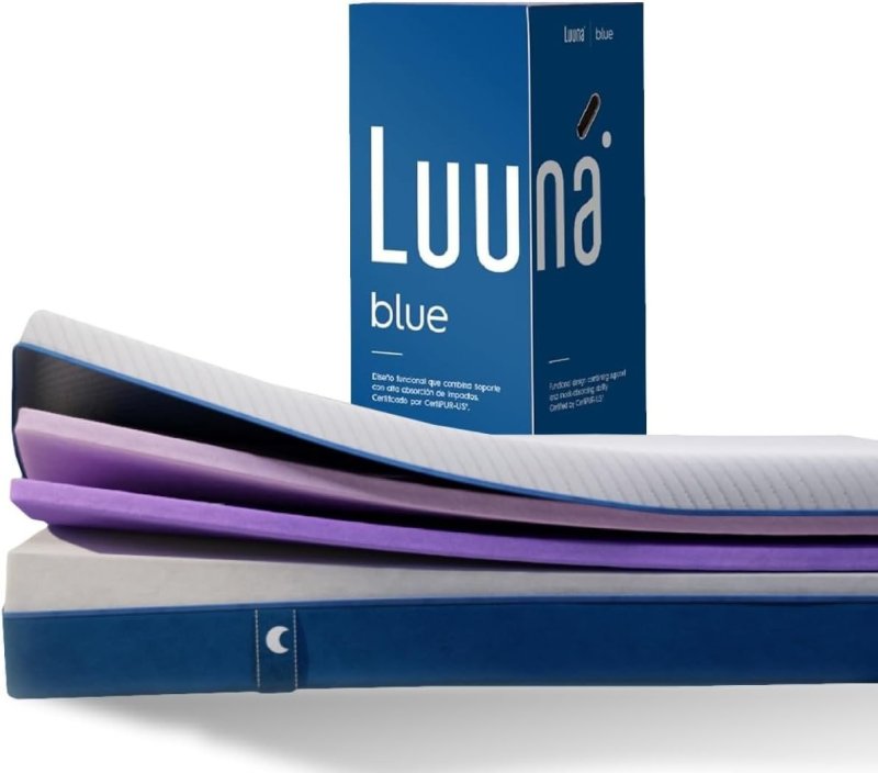 Luuna Blue Casal Colchão de Espuma 21cm - Suporte à Coluna - Cloud Comfort