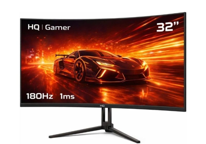 Monitor Gamer HQ Ultra 32" Curvo 1ms, 180Hz, Quad HD (QHD) - 2560x1440, AMD FreeSync, HDMI, DP, HQ32C180