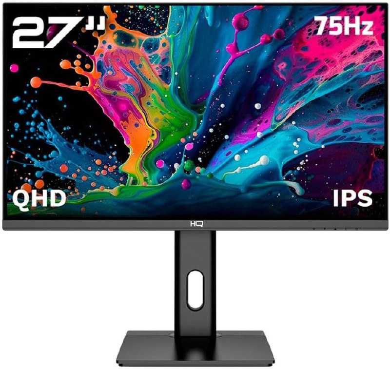 Monitor HQ Pro 27" com resolução QHD, IPS, 1MS, ajuste ergonômico