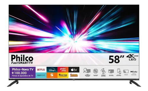Smart TV Philco 58" 4K Roku tv