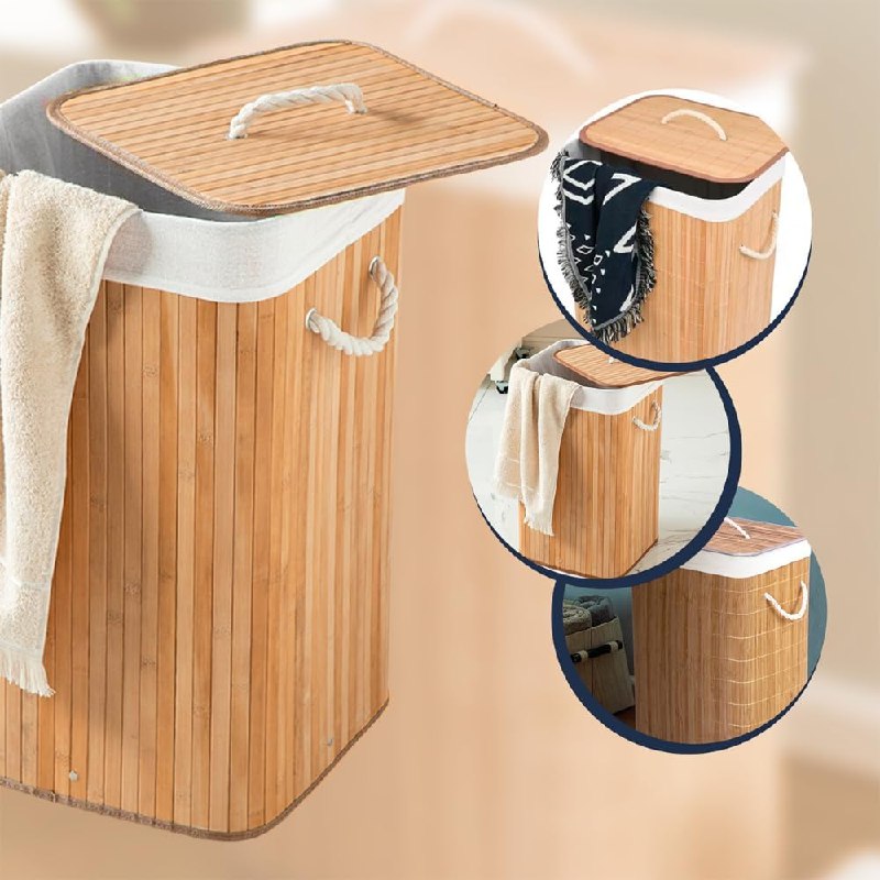 Cesto Bambu Retangular 60L
