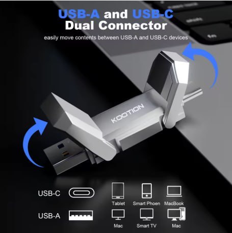 Pen Drive Kootion USB-C 3.2 Gen2 128GB 450mb/s