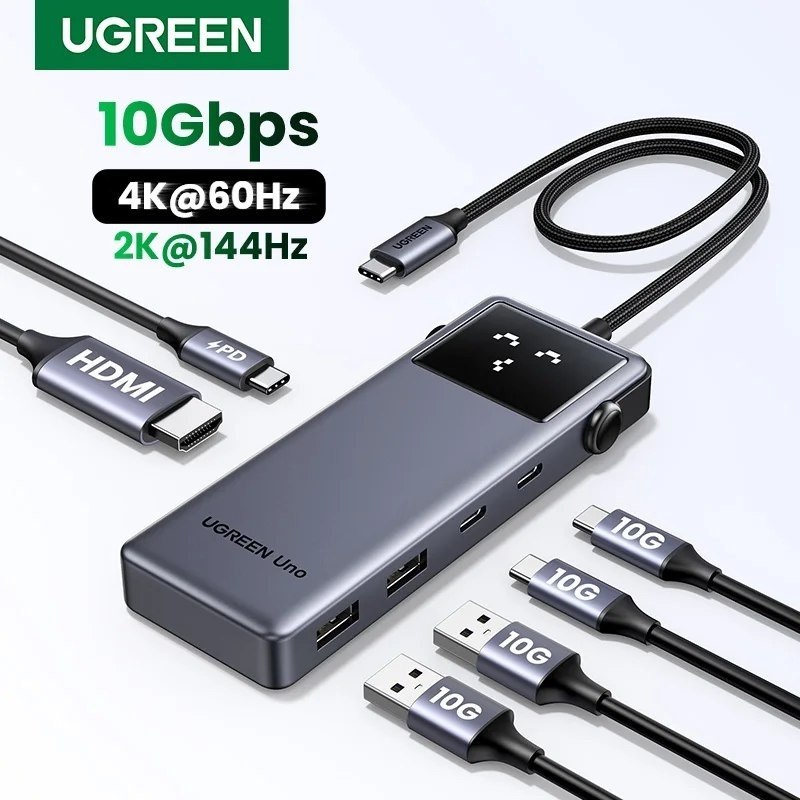Hub Ugreen 5 em 1, 10Gbps, 2K 144hz, 4K 60hz
